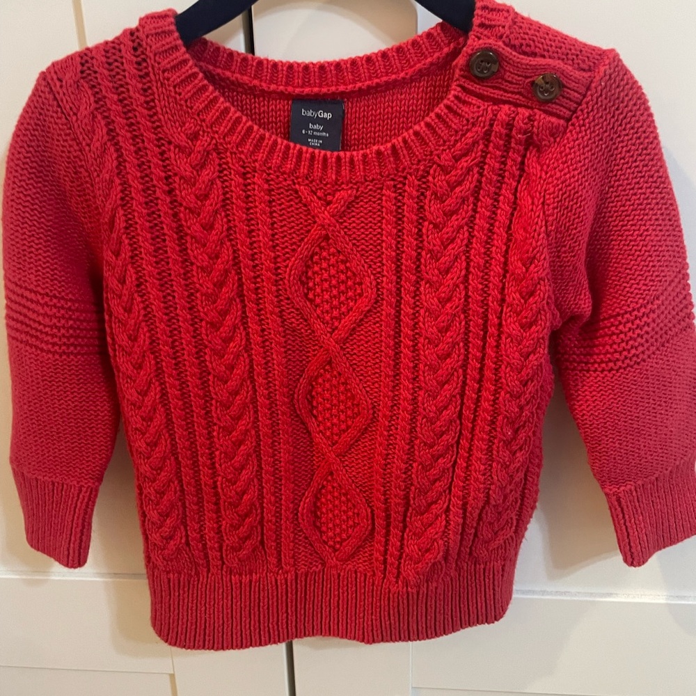 Baby Gap Red cable knit sweater